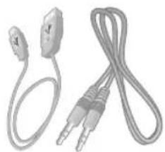 Illustration of two connected audio/video cables with no text or symbols