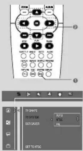 2 TV SNR/PE TV SYSTEM SOT SVER AUTO NTSC PIL SET TO NTSC