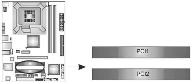 BIOSTAR G31M+ - PCI1/PCI2: Peripheral Component Interconnect Slots - 1