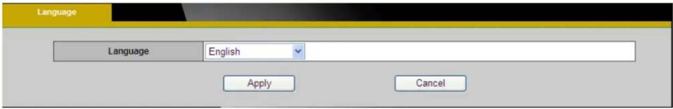 Language Language English Apply Cancel
