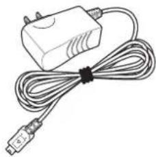Simple line drawing of a rectangular electronic device with coiled cable and connector (no text or symbols)