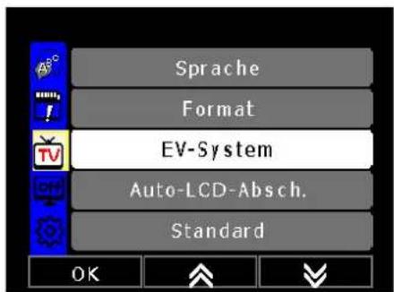 Sprache Format EV-System Auto-LCD-Absch. Standard OK