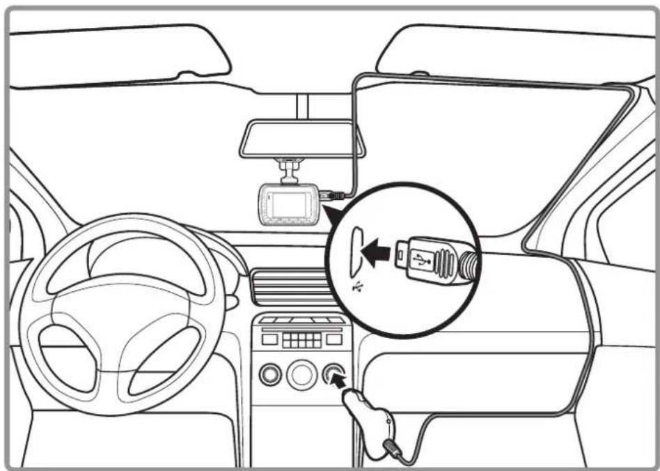 AIPTEK Car Camcorder X5 - Stromversorgung anschließen - 1