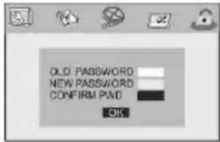 OLD: PASSWORD NEW: PASSWORD CONFIRM: PINB OK