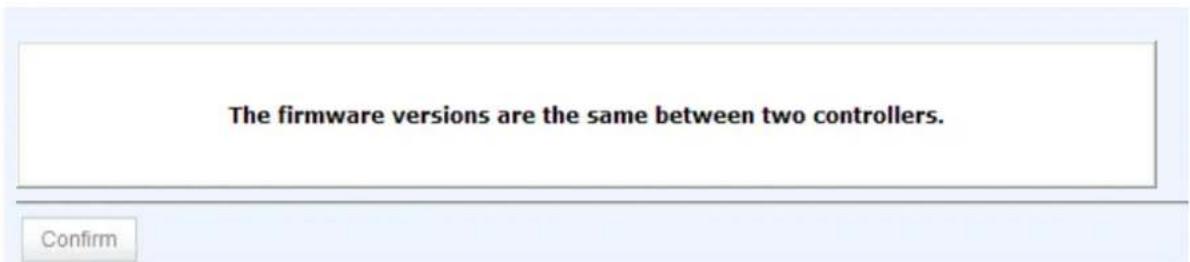 The firmware versions are the same between two controllers.