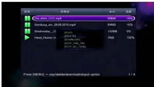 Die_Aktie_CCCE.mp4 80MB 16% Sendung_am_29.06.2016.mp4 94MD 16% Wednesday _D [PLAY] [SSLAT] [ECAM.TAC] [STOP_THB_TAS] [STOP_ALL_TACS] Head_Hunter.m 142MB 0% 1MB 100% Press [MERU] -> play/delete/download/stopall option 1 / 4