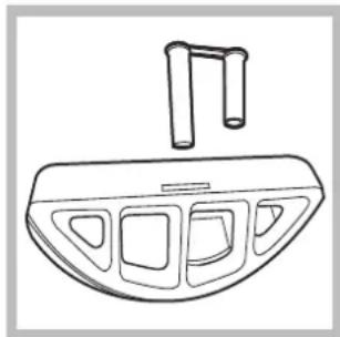 Line drawing of a mechanical component with three slots and a top bracket (no text or symbols)