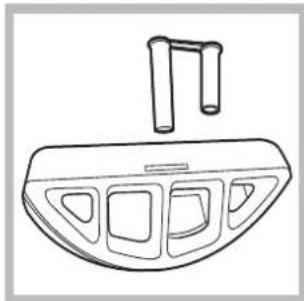 Line drawing of a mechanical component with a bracket and internal slots (no text or symbols)