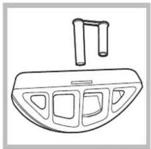 Line drawing of a mechanical component with a bracket and internal slots (no text or symbols)