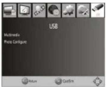 USB Multimedia Photo Configure Return Continue