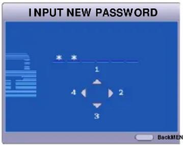 INPUT NEW PASSWORD 1 2 3 4 BackMEN