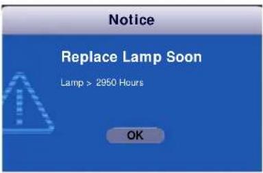 MITSUBISHI XD95U - Timing of replacing the lamp - 3