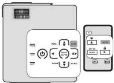 Diagram showing a remote control panel with labeled buttons and a separate remote device with function keys.