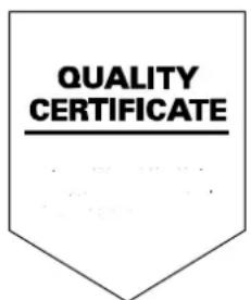 QUALITY CERTIFICATE