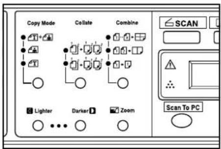Copy Mode Collate Combine Lighter Darker Zoom SCAN Scan To PC