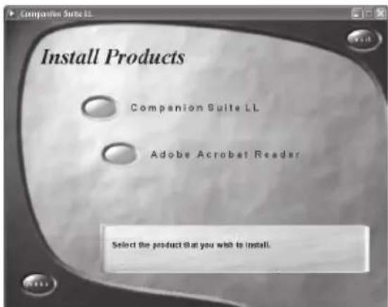 companion Suite LL Install Products Companion Suite LL Adobe Acrobat Reader Select the product that you wish to install.