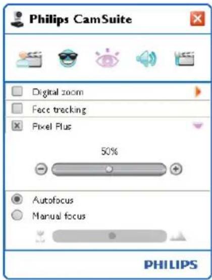 Philips CamSuite Digital zoom Face tracking Pixel Plus 50% Autofocus Manual focus PHILIPS