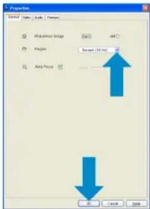 Properties Normal Video Audio Features Microimage image Image Bump (100%) Amp Focus OK Cancel Help
