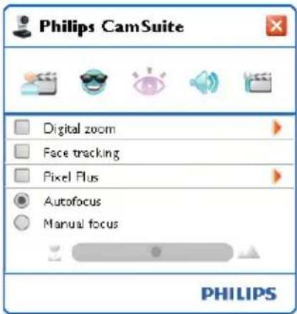 Philips CamSuite Digital zoom Face tracking Pixel Plus Autofocus Manual focus PHILIPS