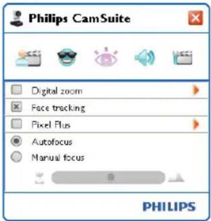 Philips CamSuite Digital zoom Face tracking Pixel Plus Autofocus Manual focus PHILIPS