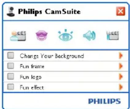 Philips CamSuite Change Your Background Fun frame Fun logo Fun effect PHILIPS