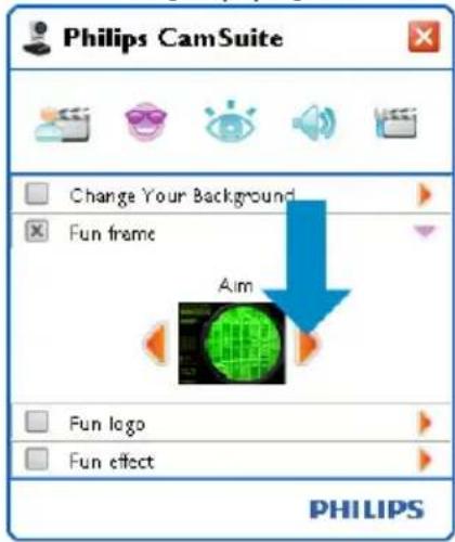 Philips CamSuite Change Your Background Fun frame Aim Fun logo Fun effect PHILIPS