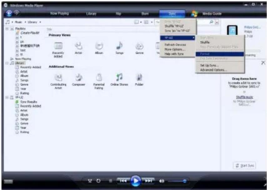 PHILIPS GoGear SA4315 - 透過 Windows Media Player 格式化您的播放器 - 1