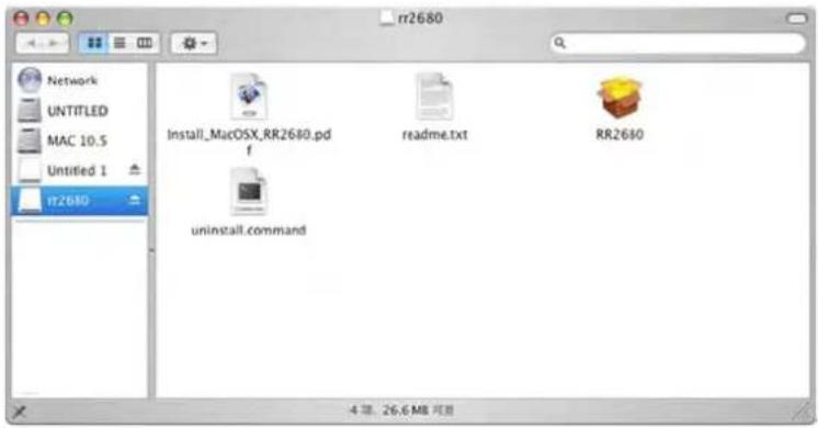 rr2680 Network UNTITLED MAC 10.5 Untitled 1 rr2680 Install_MacOSX_RR2680.pdf readme.txt RR2680 uninstall.command 4 项: 26.6 MB 可用