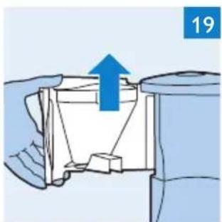Illustration of a hand holding a mechanical device with an upward arrow, no text or symbols present
