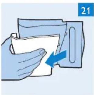 Illustration of a hand holding a document with a blue arrow pointing to it, no text or symbols present