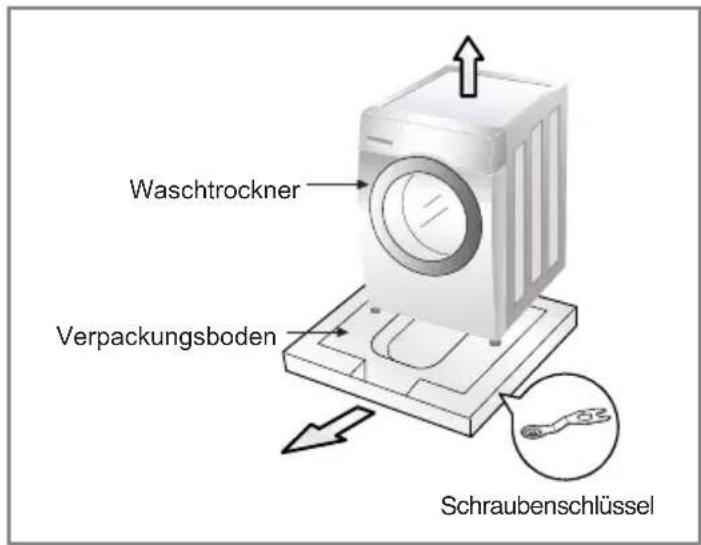 Waschtrockner Verpackungsboden Schraubenschlüssel