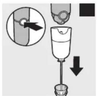 Diagram illustrating a mechanical or fluidic process with labeled components and directional arrows indicating flow or movement.
