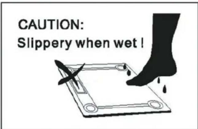 CAUTION: Slippery when wet !