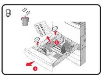 Diagram showing a printer setup with labeled parts and directional arrows indicating process flow