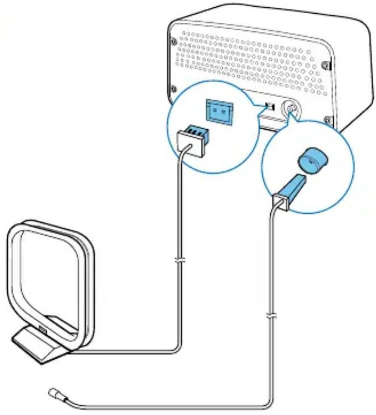 Diagram of a computer connected to an electronic device via cable, showing internal components and wiring (no text or symbols)