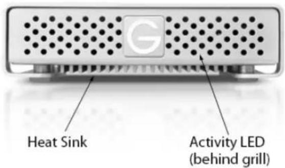 Heat Sink Activity LED (behind grill)