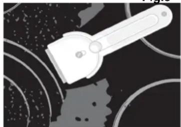 Illustration of a white tool with a handle, partially obscured by abstract curved lines and speckles (no text or symbols)