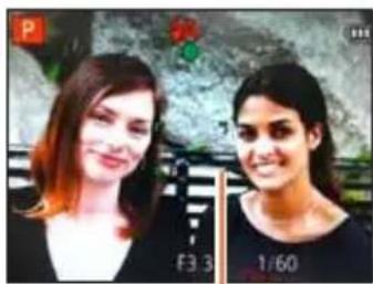 Two women in professional attire posing for a photo, with a digital interface overlay (no readable text or symbols)