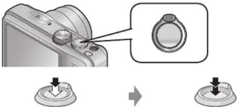 Diagram showing a camera with adjustment knob and magnified view of the ring component, illustrating mechanical adjustment or assembly.