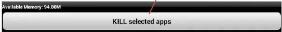 Available Memory: 94.00M KILL selected apps