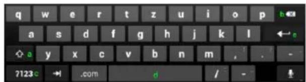 q w e r t z u i o p b← a s d f g h j k l ←→ ◇ a y x c v b n m , . 7123c → .com d / -