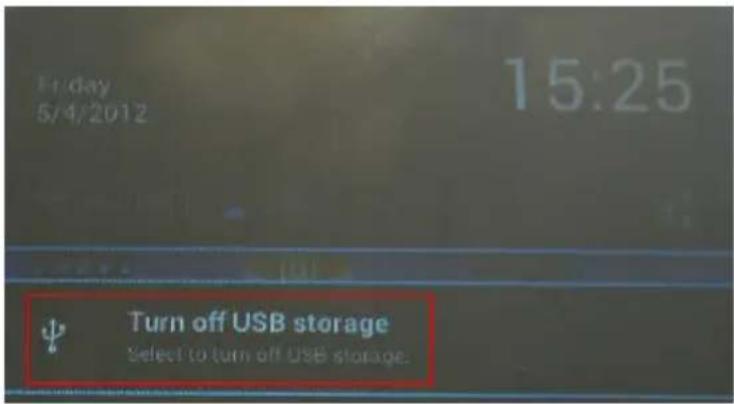 Friday 5/4/2012 15:25 Turn off USB storage Select to turn off USB storage.