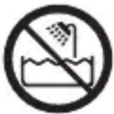 Prohibition sign showing a shower in a pool with no text or symbols
