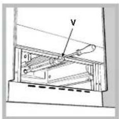 Technical diagram showing a mechanical assembly with labeled components and motion indicators