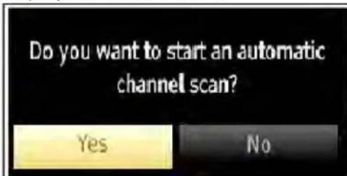 Do you want to start an automatic channel scan? Yes No
