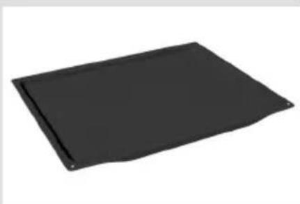 Black rectangular object with a slightly irregular top surface, isolated on white background (no text or symbols)