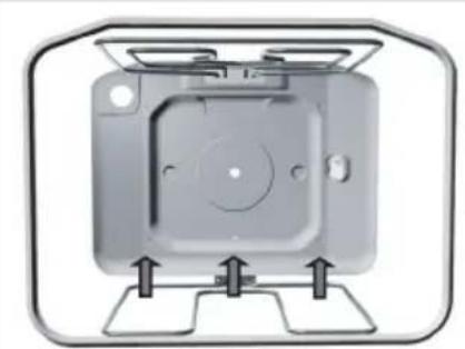 Diagram of a mechanical component with three upward arrows indicating force or movement (no text or symbols)