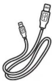 Line drawing of a USB cable with two connectors (no text or symbols)