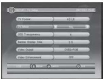 TV Format 43 L8 Play Mode PSL GSD Transparency x Betwe Display Time 3.5 Video Output CyOS+R106 Video Enhancement Off