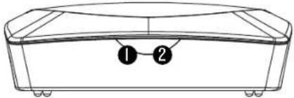 Line drawing of a rectangular box with two labeled points (1 and 2) on its side, no text or symbols present.